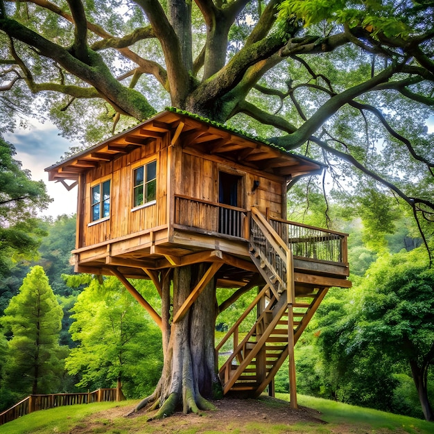 Photo treehouse illustration design