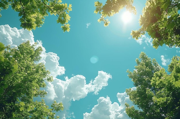 Trees on a cloudy sky