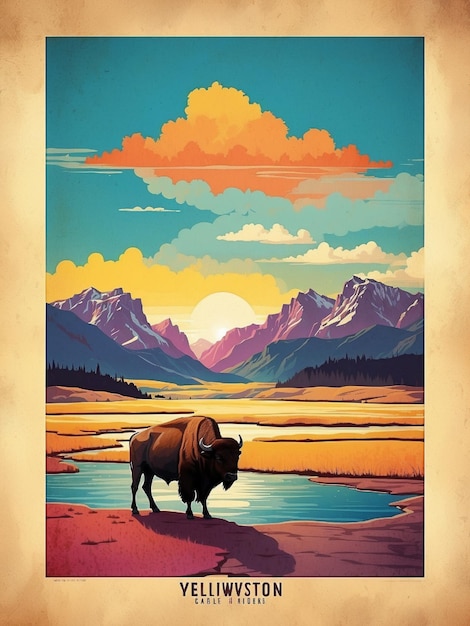 Trending bison illustration 2024