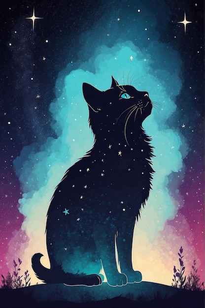 Trending cat Galaxy art 2024