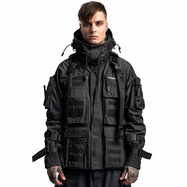 Photo a trending puffer black jacket design