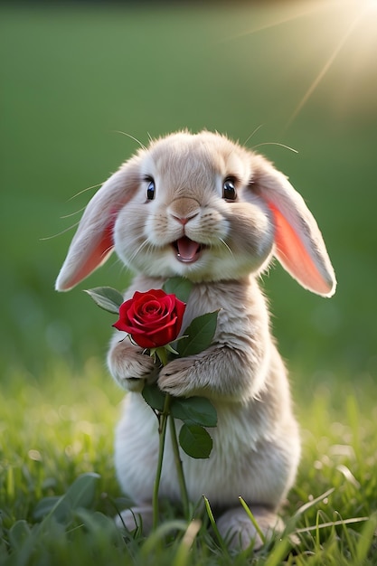 Trending rabbit with flowers 2024