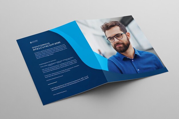 Photo trendy bifold brochure template photo