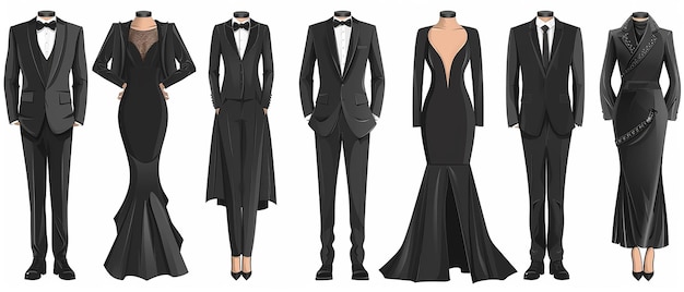 Photo trendy black outfits for evening cocktail party