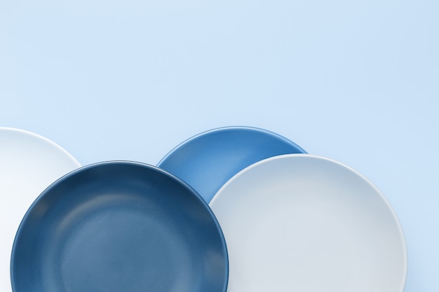 Trendy blue color ceramic dishes