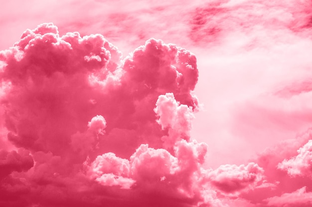 Trendy color of the year 2023 Sky with rain clouds toned in magenta color