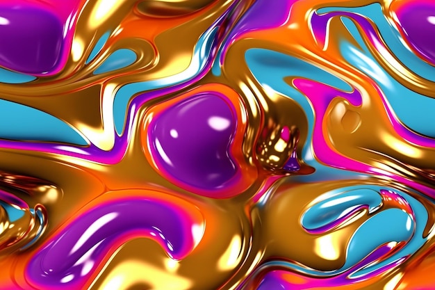 Trendy Colorful Liquid Pattern Ai generative