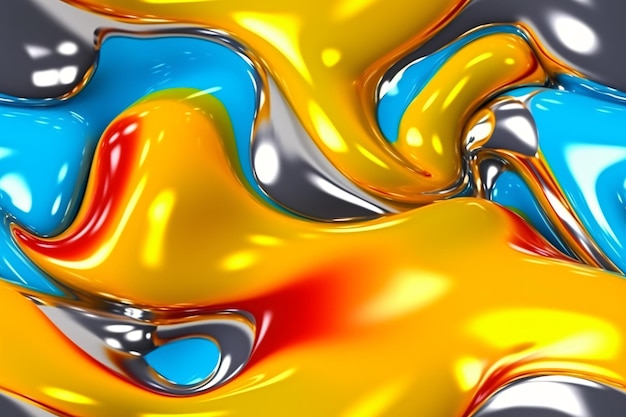 Trendy Colorful Liquid Pattern Ai generative