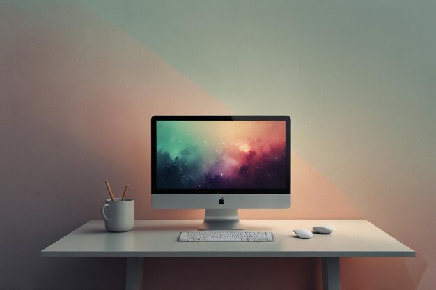 Trendy Computer Wallpaper with Gradient Blends and Modern Design