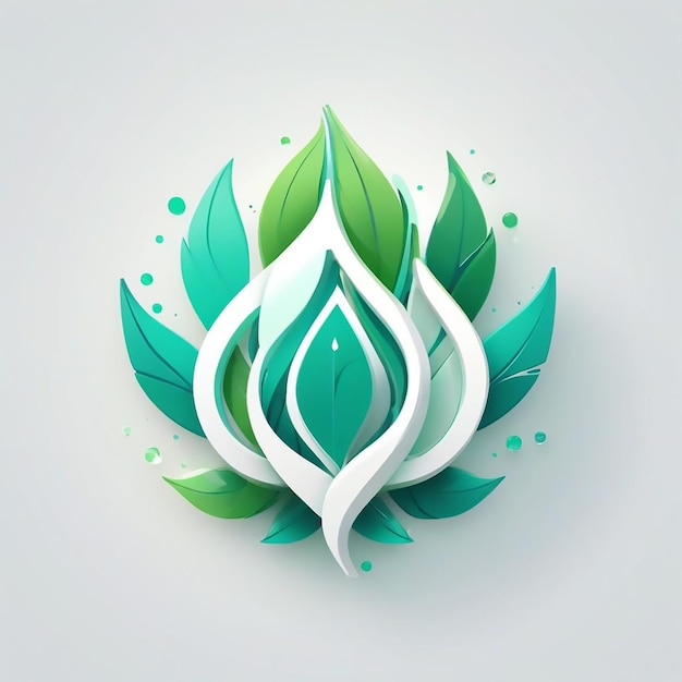 Photo trendy and contemporary leaf logo