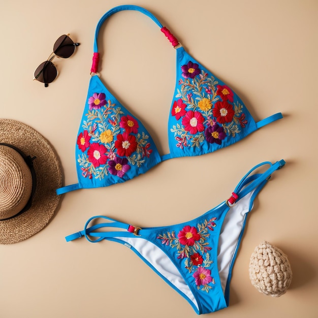 Photo trendy latina bikini outfits for stylish poolside wear