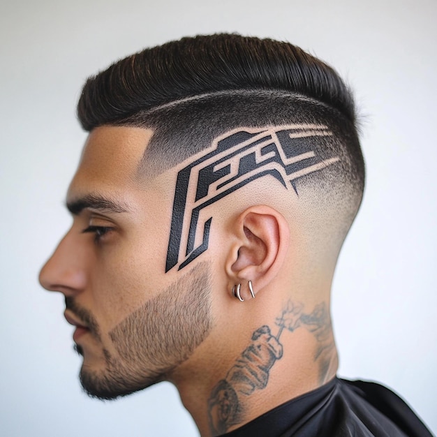 Photo trendy mens haircut styles and beard styles