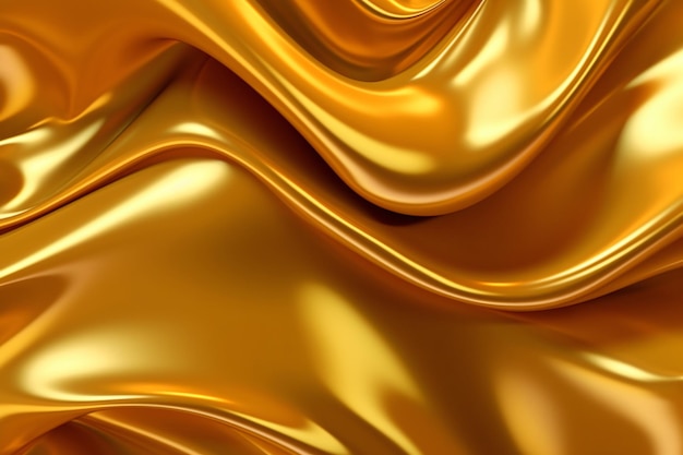 Trendy Metallic Gold Liquid Background Ai generative