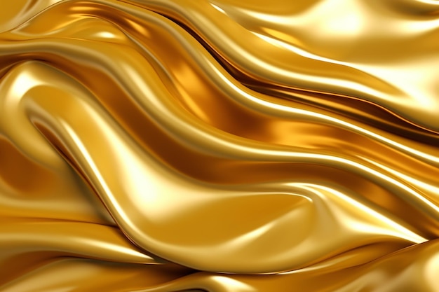 Trendy Metallic Gold Liquid Background Ai generative