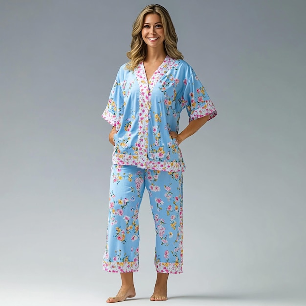 Photo trendy oversized lounge shirt with matching sleep pants