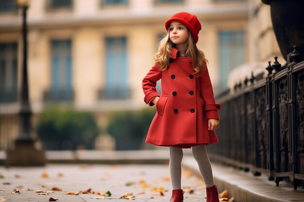 Trendy Parisian Chic Little Girl's French Couture Ensemble