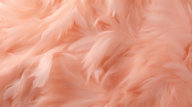 Trendy Peach soft feather texture Fashionable color Concept of Softness Comfort and Luxury Ideal for a Background Fashion Textile Interior Design Furry surface