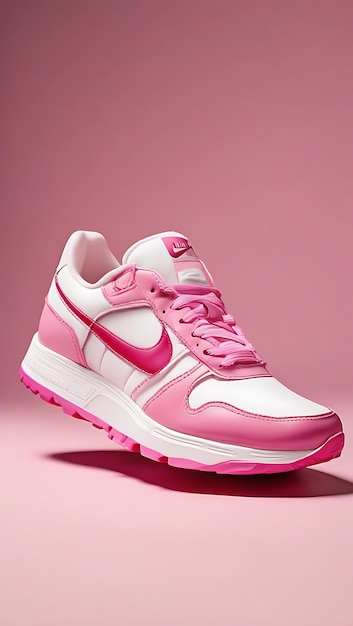 Trendy Pink and White Athletic Shoe Generative AI