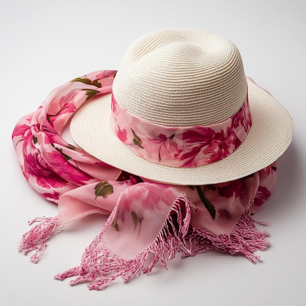 Photo trendy spring accessories like hats and scarves