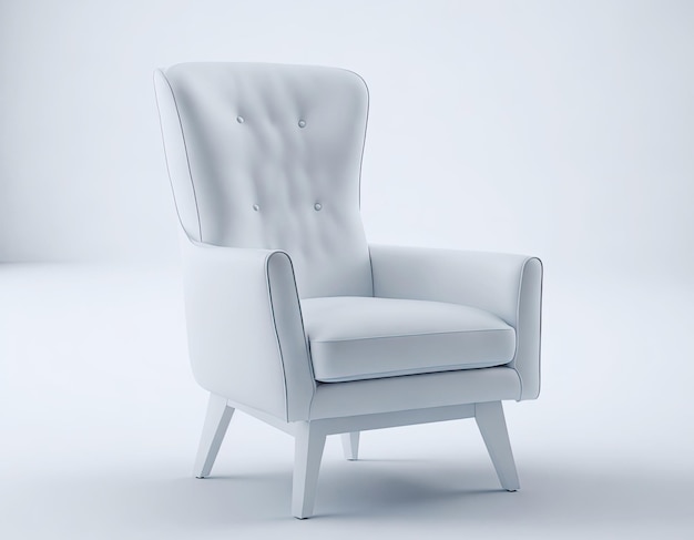 Trendy white armchair