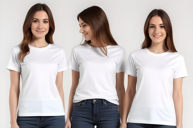 Trendy Woman39s Tshirts Collection Isolated on White Background