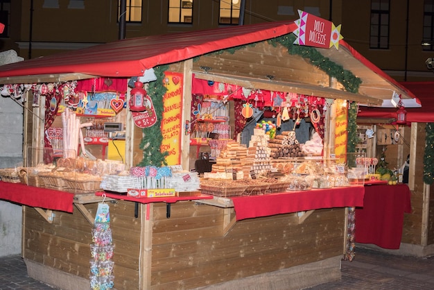 TRENTO, ITALY - DECEMBER 1, 2015 - People at traditional xmas market