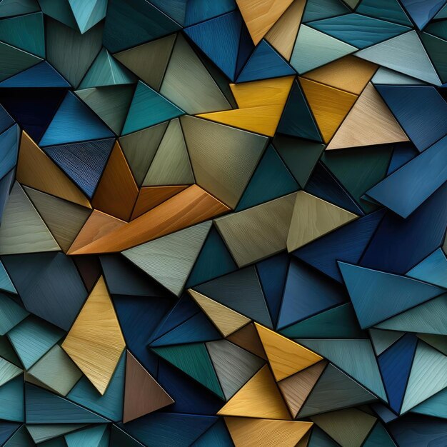 Triangle abstract pattern with varying wood grain textures tiled