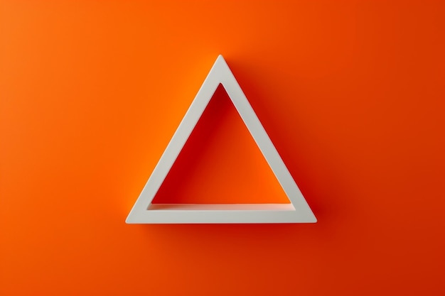 Photo a triangle is hanging on a orange wall