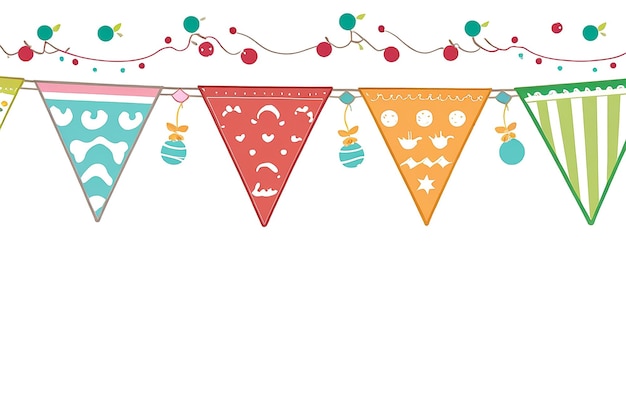 Photo triangle party garland with ornaments