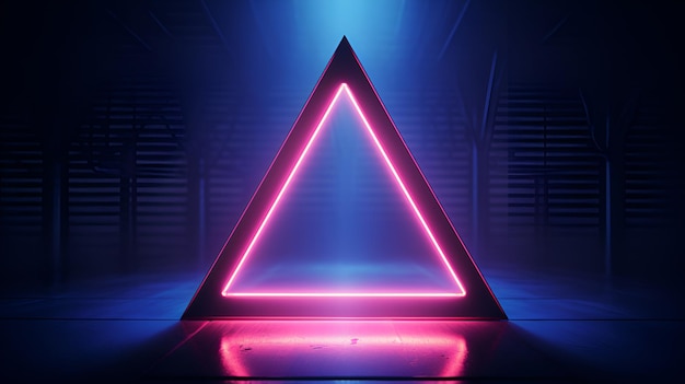 Triangle with glowing neon light