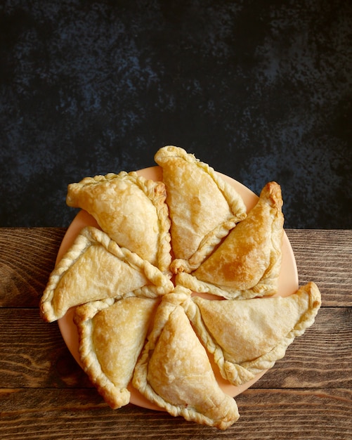 triangular pies on a plate