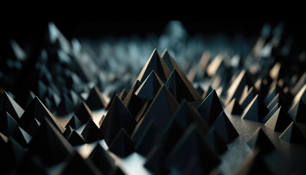 Triangular pyramid dark background wallpaper Generative Ai