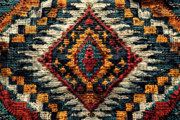 Tribal Aztec seamless pattern on the wool knitted texture