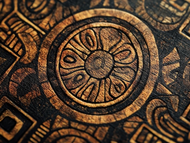 Photo tribal handdrawn patterns with intricate details in earthy tones