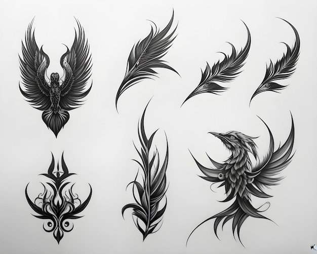 Tribal tattoo design set