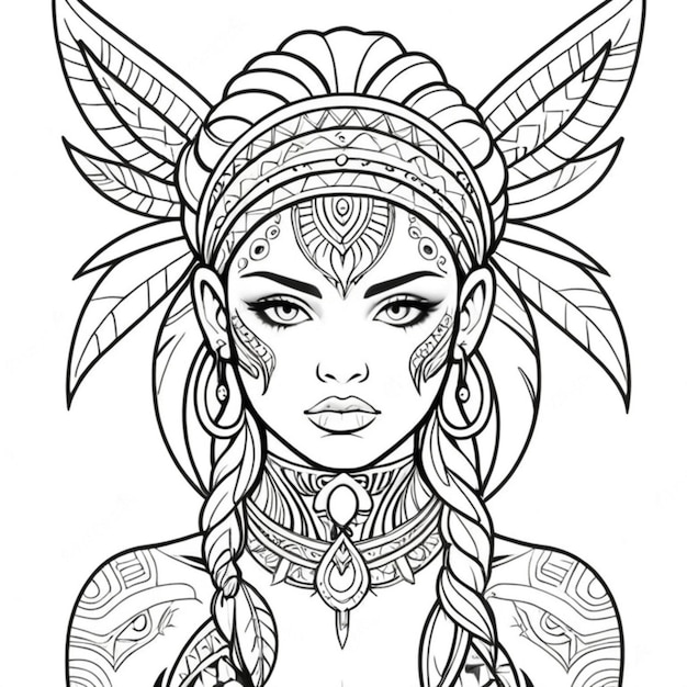 Photo tribal tattoos line art white background