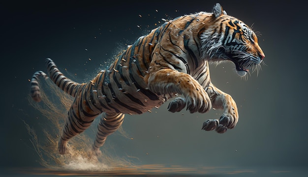 Tribal tiger jumpGenerative AI