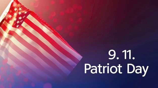 Photo tribute design text 911 capturing essence of remembrance and patriotism reflecting on significance of day collective strength of a nation patriot day background wallpaper banner copy space