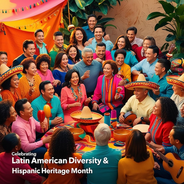 Photo a tribute to the rich cultural heritage and contributions of hispanic americans