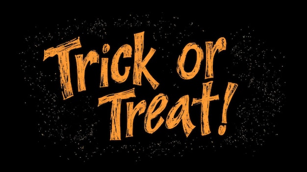 Photo trick or treat halloween grunge text design