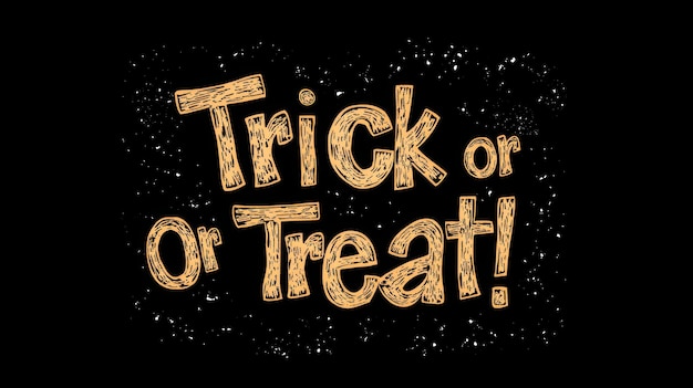 Photo trick or treat halloween grunge text design