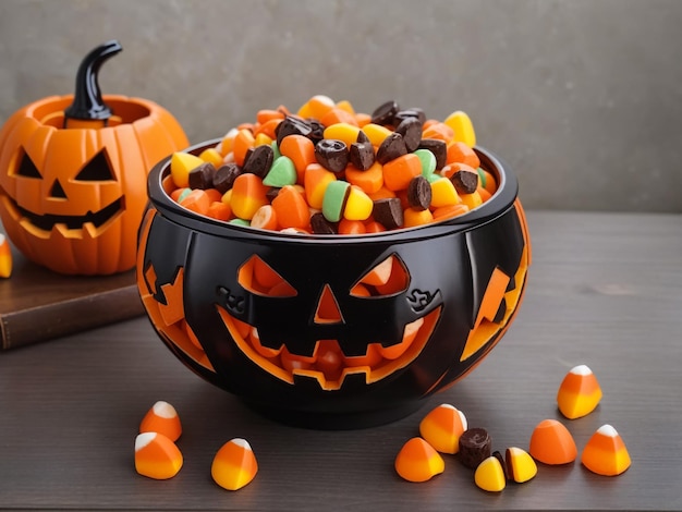 Trick or Treat Halloween Jack o Lantern candy bowl