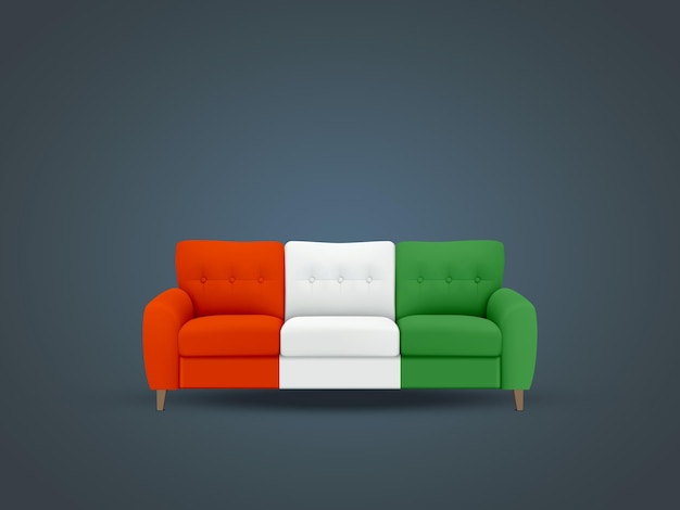 Tricolor sofa on the grey background republic day republic day celebration and gantantra diwas art