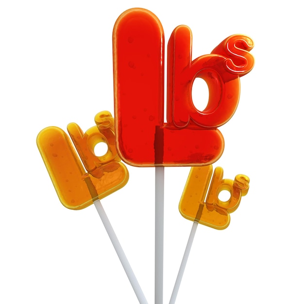 Trio of Lollipops shaped like the pound symbol