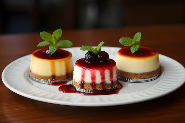 A Trio of Mini Cheesecakes