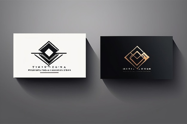 Photo triple geometry abstract minimal vector sign symbol or logo and business card