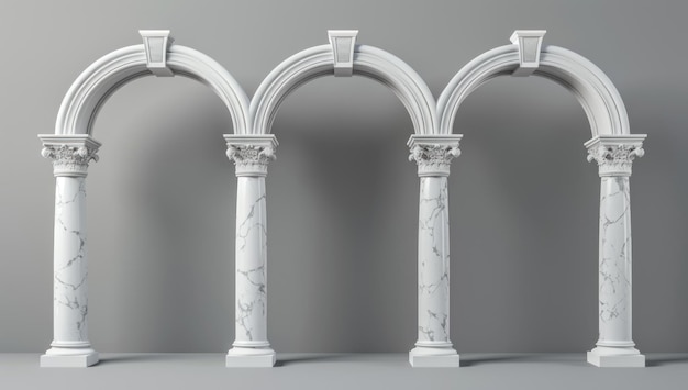 Photo triple marble arches architectural design