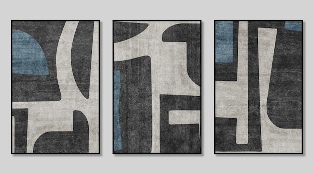 A triptych composed of abstract geometric color blocks cover design