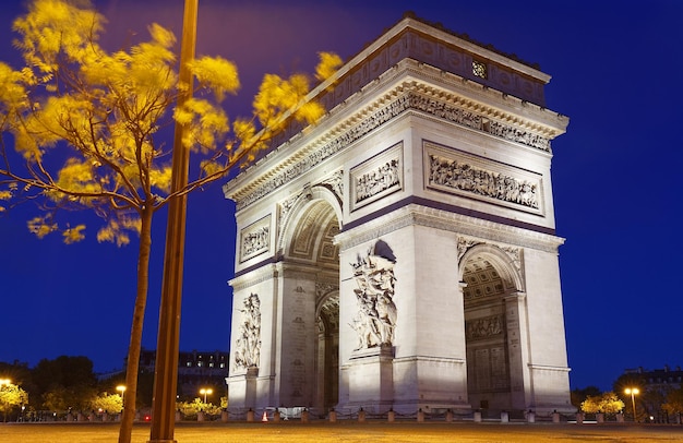 The Triumphal Arch in evening Paris France