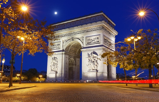 The Triumphal Arch in evening Paris France